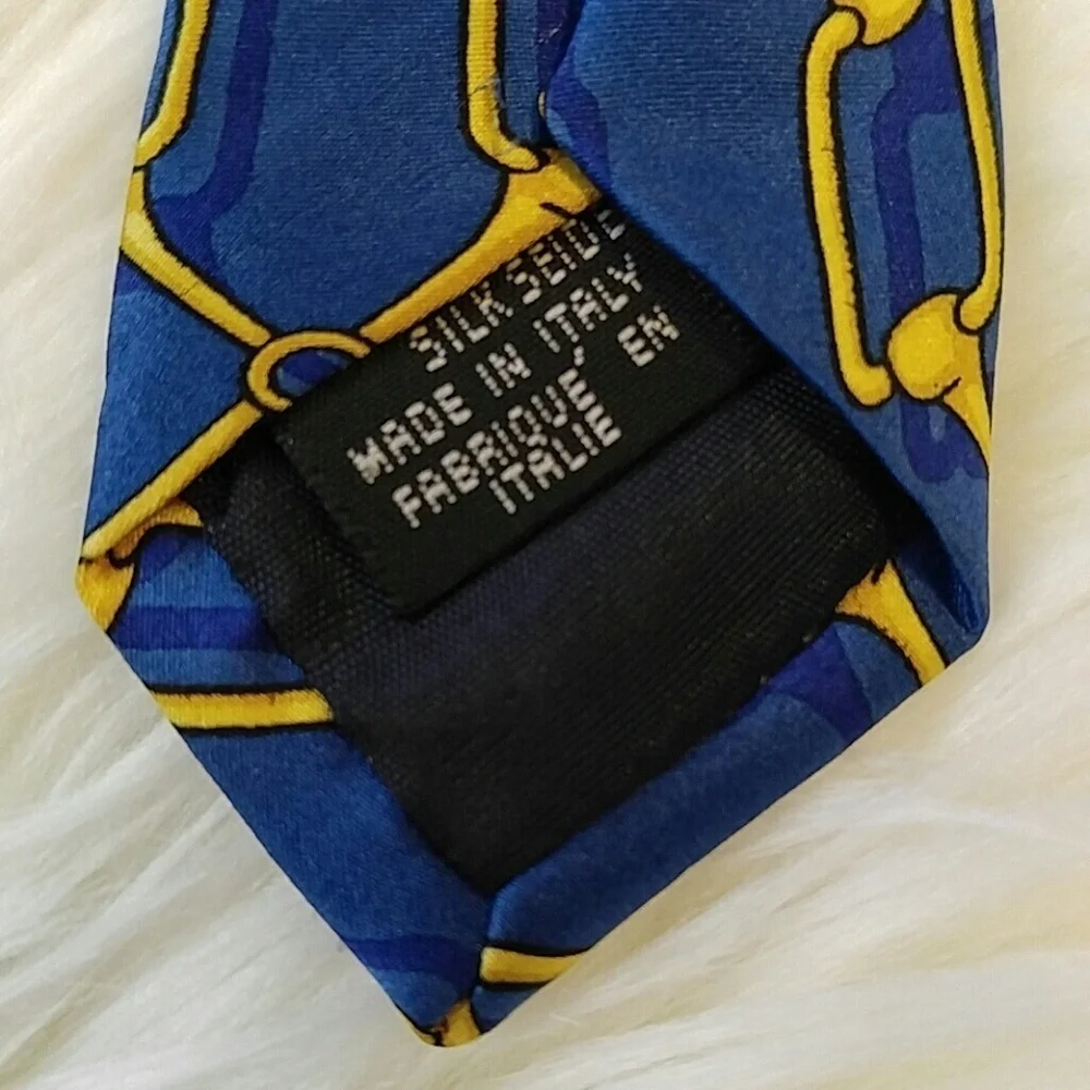 Simon's Blue Gold Bridle But Tie Silk. 60